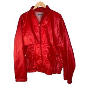 Vintage Grapevines Jacket Women's Long Sleeve Full Zip Windbreaker Red XL